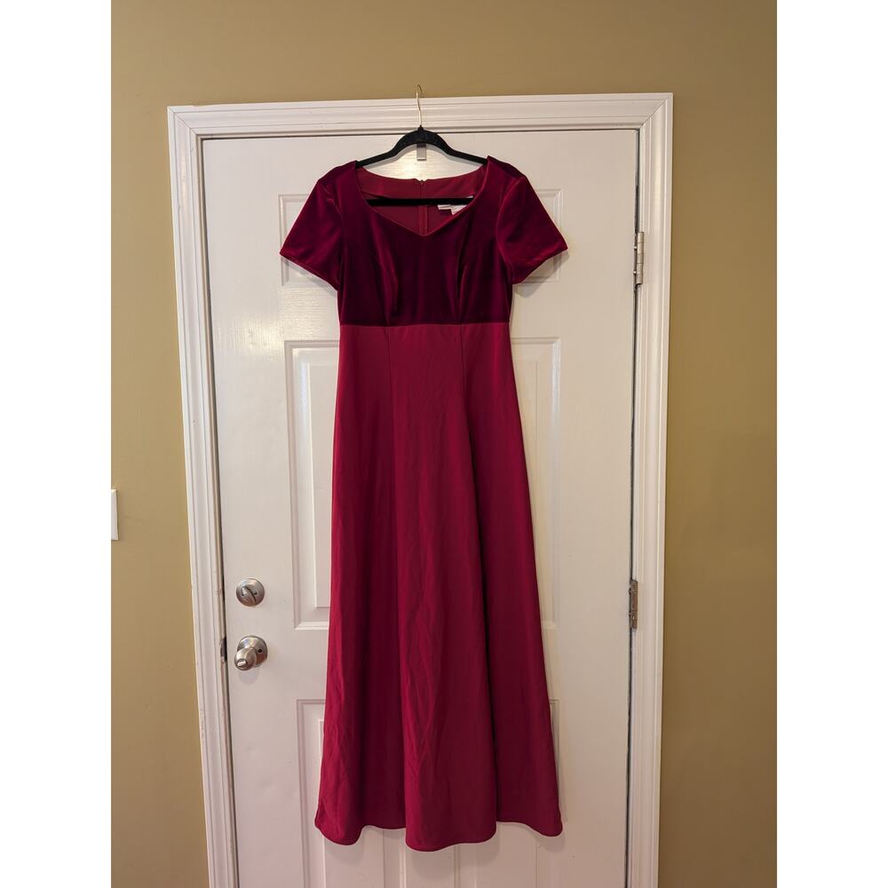 Vintage Y2K Formal Dress Size 8 Red Velvet Satin Prom Whimsygoth Grunge Alt